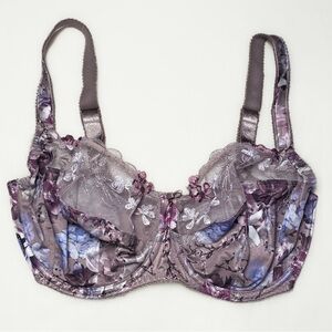 32i Fantasie Ellyn Side Support Bra Underwire Unlined Floral Purple